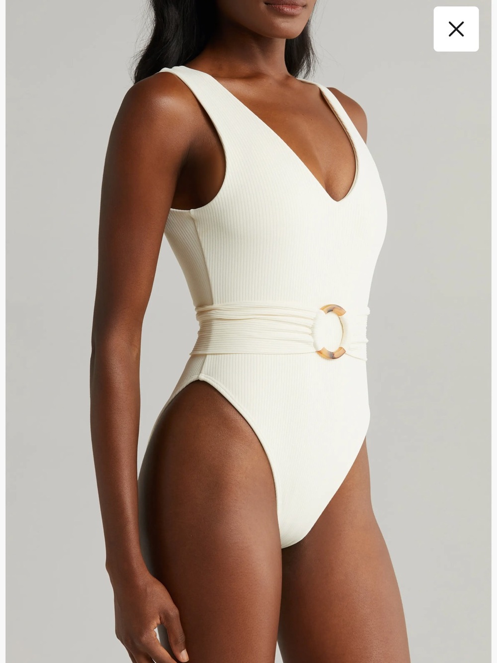 Montce Kim Belted Rib One-Piece Swimsuit NWT